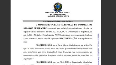 Photo of MPE recomenda que partidos de cidades do Sertão evitem atividades eleitorais presenciais