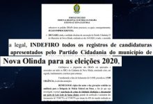 Photo of Justiça Eleitoral indefere todos os registros de candidatura do partido Cidadania em Nova Olinda