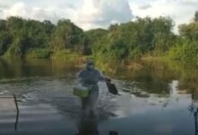 Photo of Na Paraíba, enfermeira atravessa rio andando para vacinar idosa