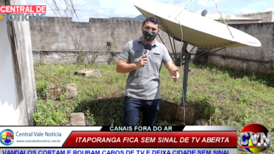 Photo of ASSISTA: Vândalos cortam  e roubam cabos de tv deixando a cidade de Itaporanga sem sinal de TV aberta