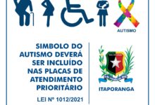 Photo of Símbolo do autismo será inserido nas placas de atendimento prioritário em Itaporanga