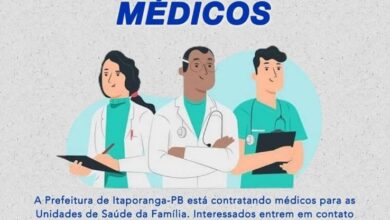 Photo of Prefeitura de Itaporanga abre seleção para contratar médicos