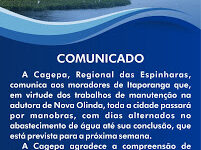 Photo of COMUNICADO: Cagepa de Itaporanga passará por manobras com dias alternados no abastecimento de água. VEJA!