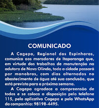 Photo of COMUNICADO: Cagepa de Itaporanga passará por manobras com dias alternados no abastecimento de água. VEJA!