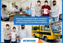 Photo of Taciano Diniz entrega ônibus escolares para os municípios de Itaporanga, Curral Velho e Manaíra.