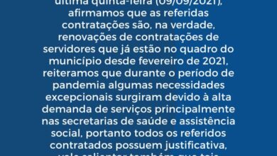 Photo of Prefeitura de Itaporanga emite nota sobre matéria dos contratados