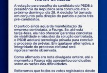Photo of PSDB deve retomar votação das Prévias nesta quarta-feira (24