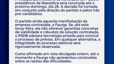 Photo of PSDB deve retomar votação das Prévias nesta quarta-feira (24