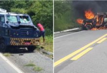 Photo of Grupo explode carro-forte na BR-230 próximo a Aparecida, no Sertão