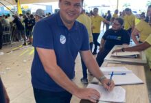 Photo of Taciano Diniz homóloga candidatura à reeleição para deputado estadual.