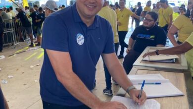 Photo of Taciano Diniz homóloga candidatura à reeleição para deputado estadual.