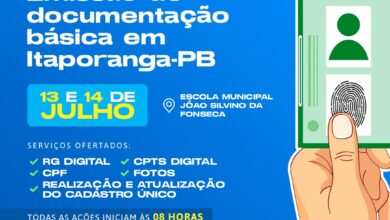Photo of Itaporanga realizará o programa Cidadão Paraíba com retirada gratuita de documentos
