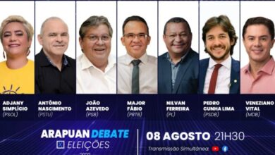 Photo of TV Arapuan realiza nesta segunda-feira 2º debate entre candidatos a governador da PB