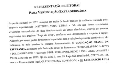 Photo of Urgente: em representação ao TSE, PL diz que Bolsonaro teve 51% dos votos no 2º turno