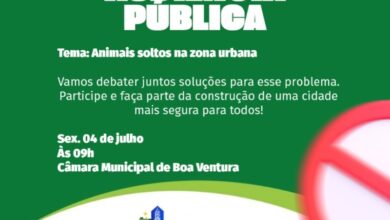 Photo of Ministério Público e Prefeitura de Boa Ventura realizarão audiência pública sobre animais soltos nas ruas