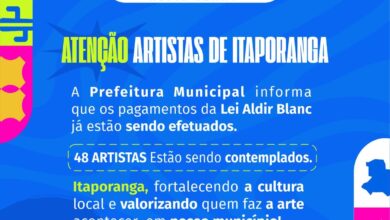 Photo of Itaporanga investe em cultura por meio da Lei Aldir Blanc e dezenas de itaporanguenses são beneficiados
